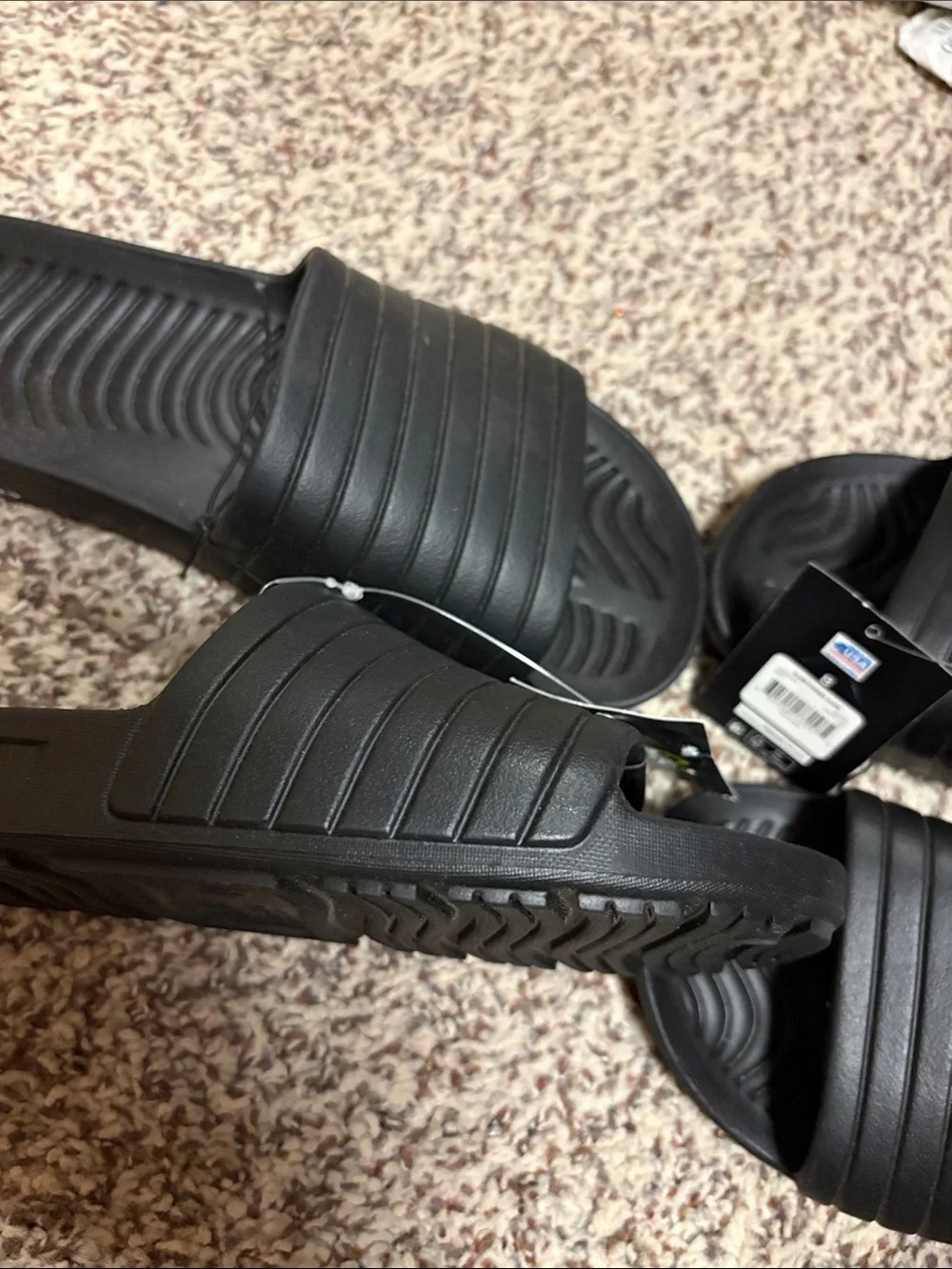Black Slide Sandals - 2 Pair new with Tags